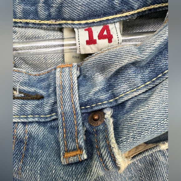 Abercrombie 5 Pocket Denim Blue Jean Barrel Wide Leg ~ 14 - Picture 6 of 9